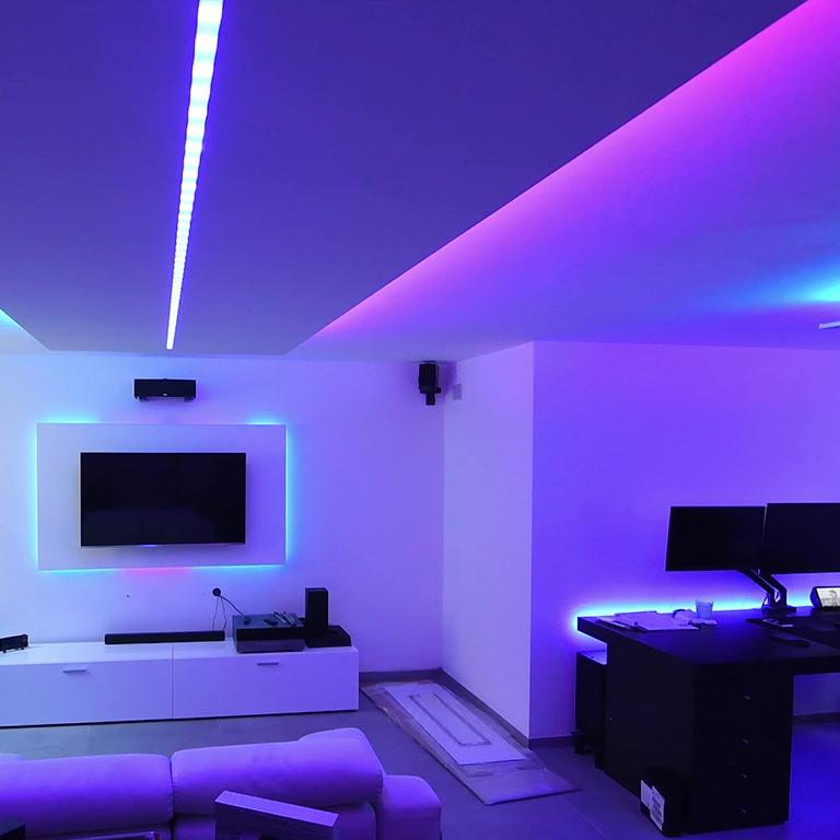Bedroom Ambient Lighting with RGBIC LED Strip Lights